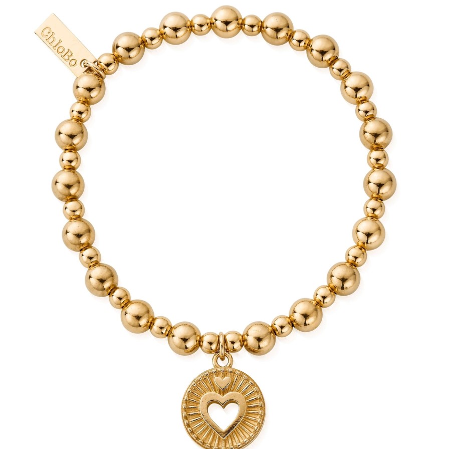 ChloBo Chlobo Small Ball Guiding Heart Bracelet - Gold Online