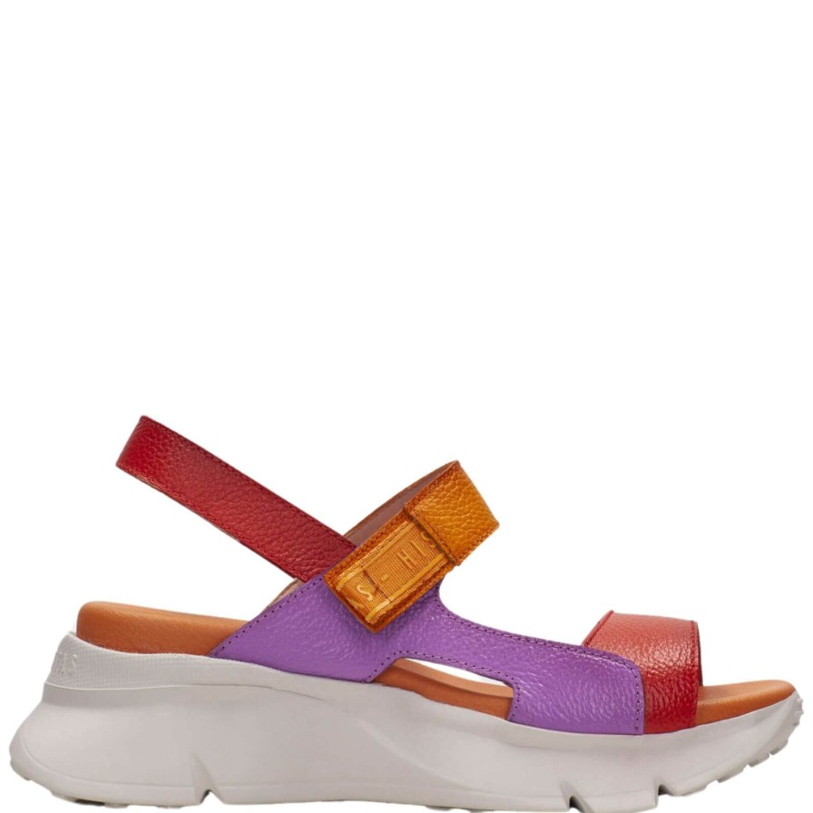 Hispanitas Hispanitas Orange & Purple Leather Velcro Strap Sandals Best