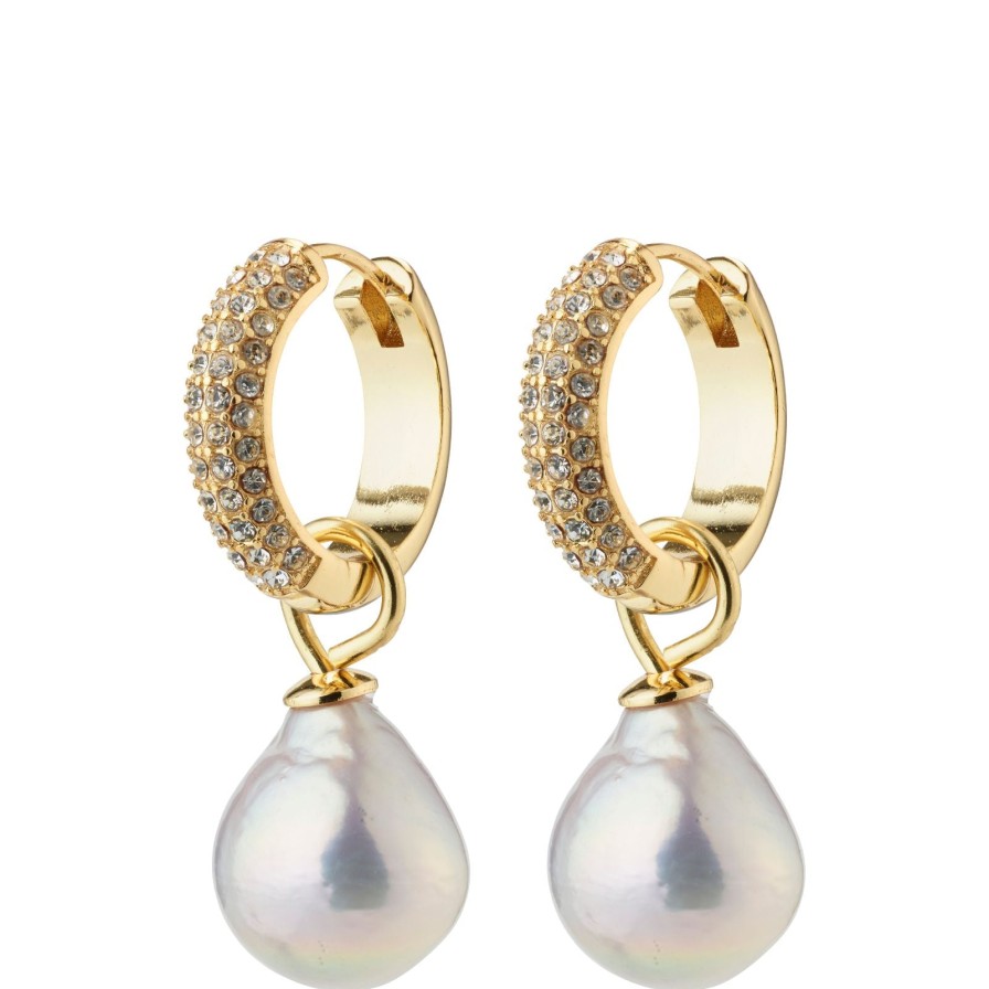 Pilgrim Pilgrim Edelle Pearl Gold Drop Earrings Clearance