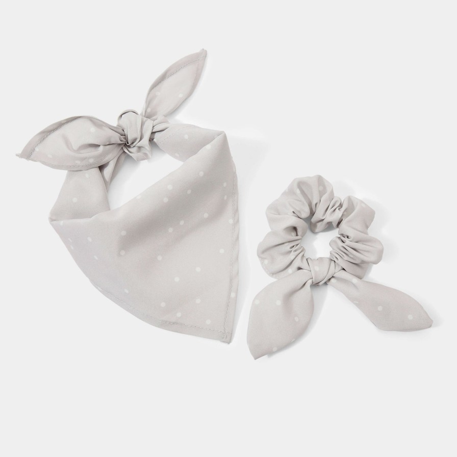 Katie Loxton Katie Loxton Dog Bandana & Scrunchie Set - Grey New