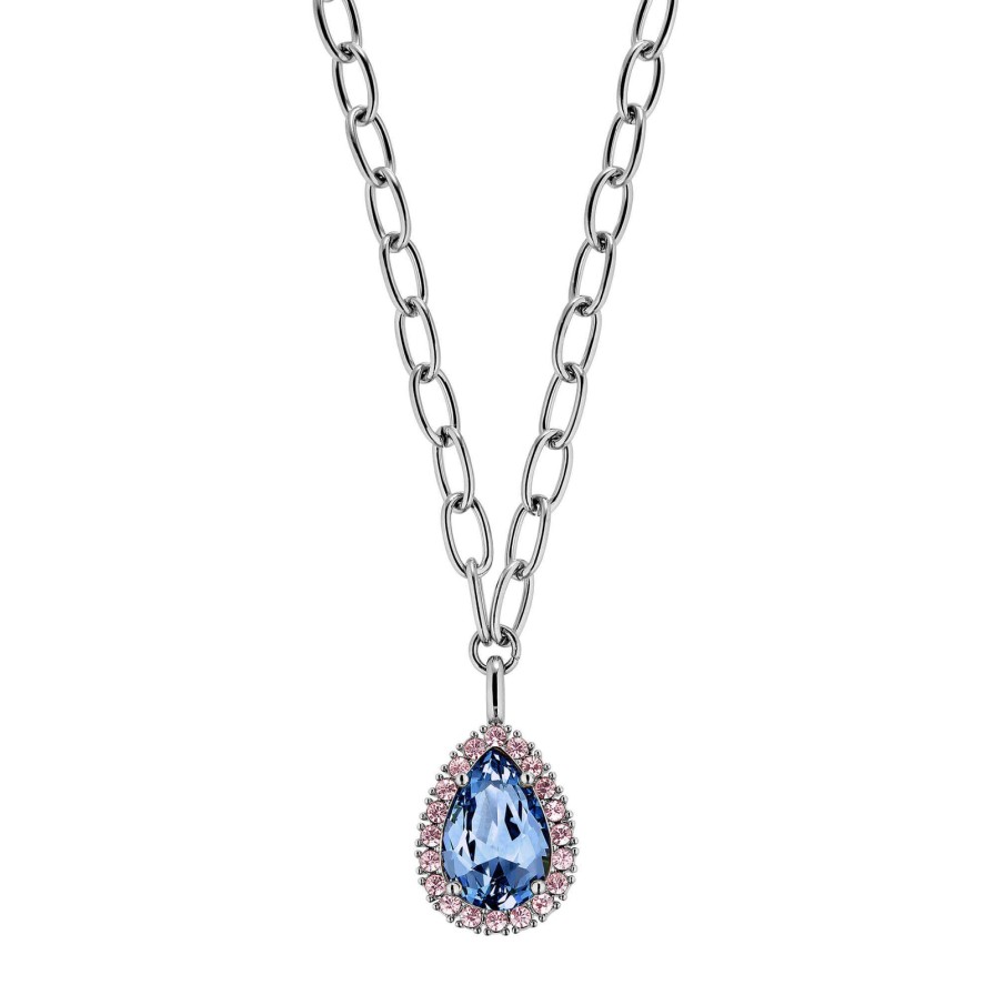 Dyrberg Kern Dyrberg Kern Metta Silver Necklace - Light Blue Pink New