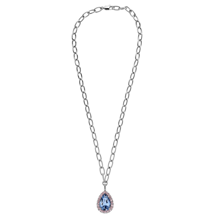 Dyrberg Kern Dyrberg Kern Metta Silver Necklace - Light Blue Pink New