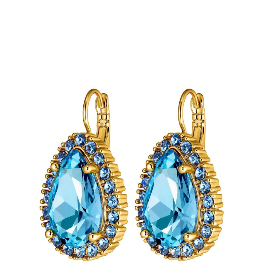 Dyrberg Kern Dyrberg Kern Fiora Gold Earrings - Aqua Light Blue Clearance