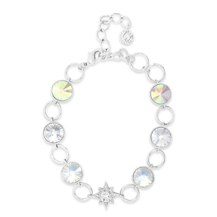 Absolute Absolute Silver & White Opal Star Bracelet Hot