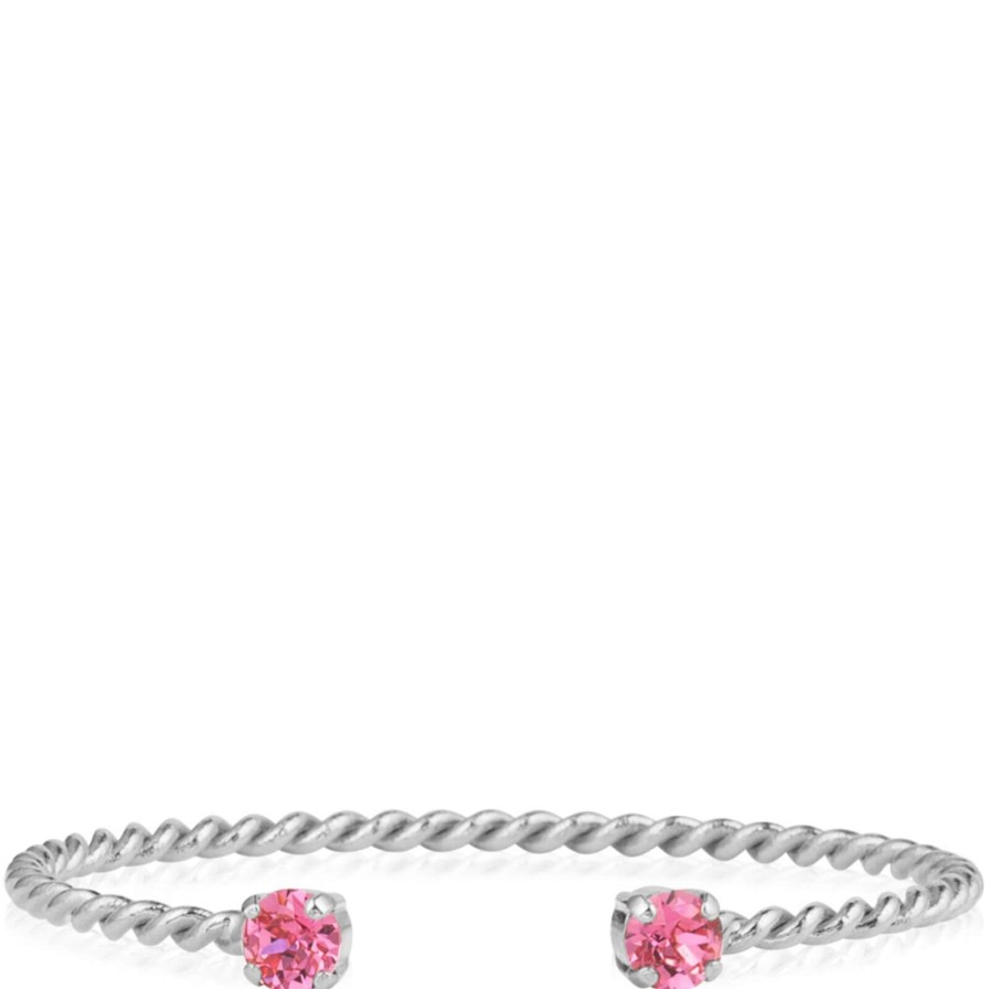 Caroline Svedbom Caroline Svedbom Silver Mini Twisted Bangle - Rose Hot