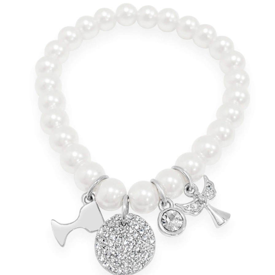 Absolute - Kids Absolute Kids Sterling Silver Pearl Angel Bracelet Hot