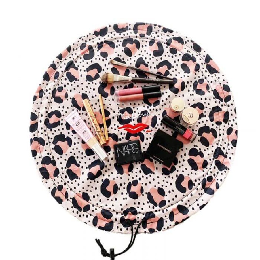 Donna May London Donna May Drawstring Makeup Bag - Pale Pink Leopard Wholesale