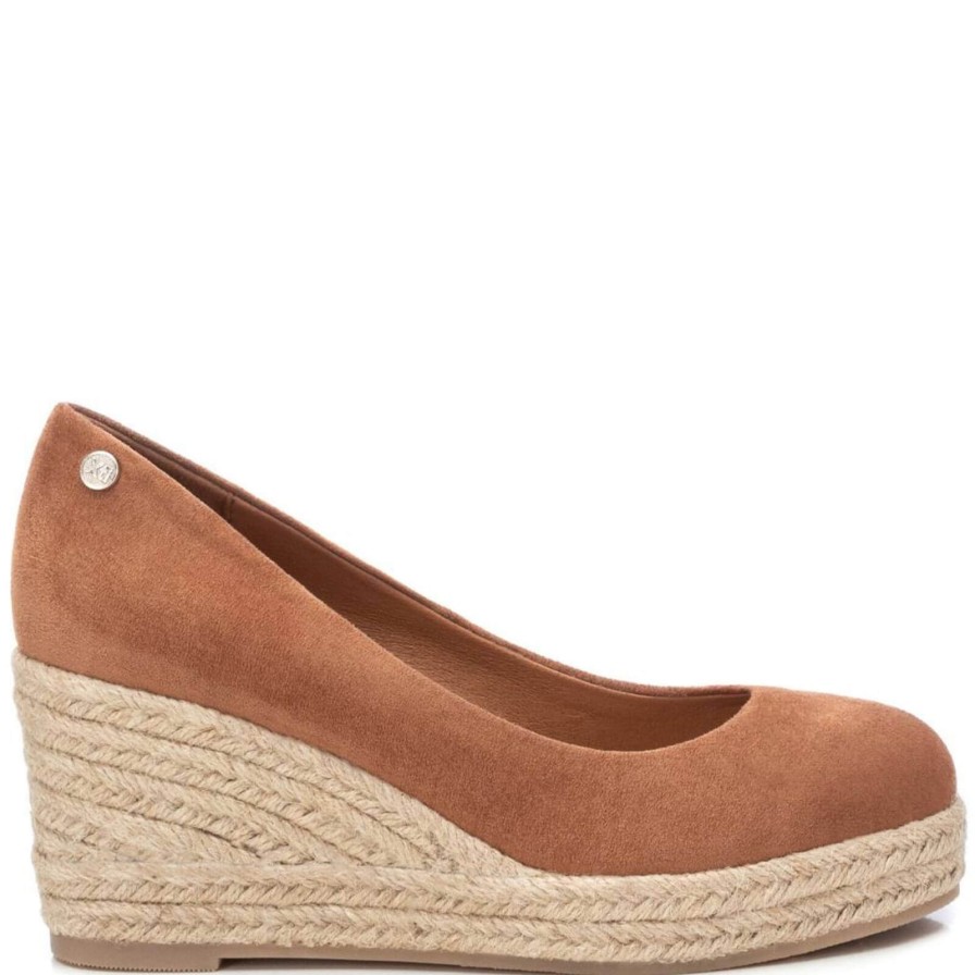 XTI Xti Tan Suede Espadrille Wedges Hot