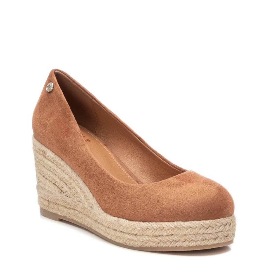 XTI Xti Tan Suede Espadrille Wedges Hot