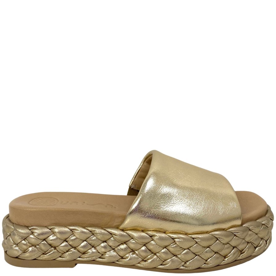 Unisa Unisa Ebert Gold Flatform Mule Sandals Wholesale