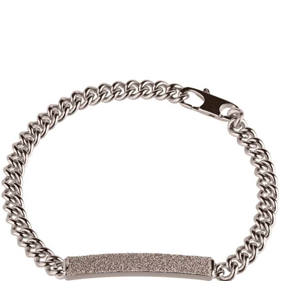 Rebecca Jolie Rebecca Jolie Diamond Dust Bar Pendant Silver Curb Chain Bracelet Online