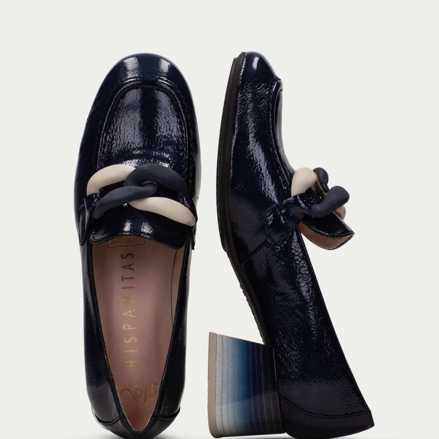 Hispanitas Hispanitas Navy Patent Leather Slip On Shoes Online