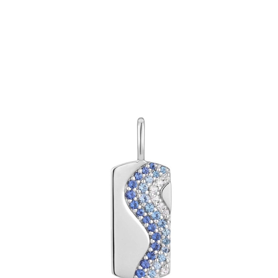 Ania Haie Pop Charm Ania Haie Pop Charms Silver Wave Blue Sparkle Charm Wholesale