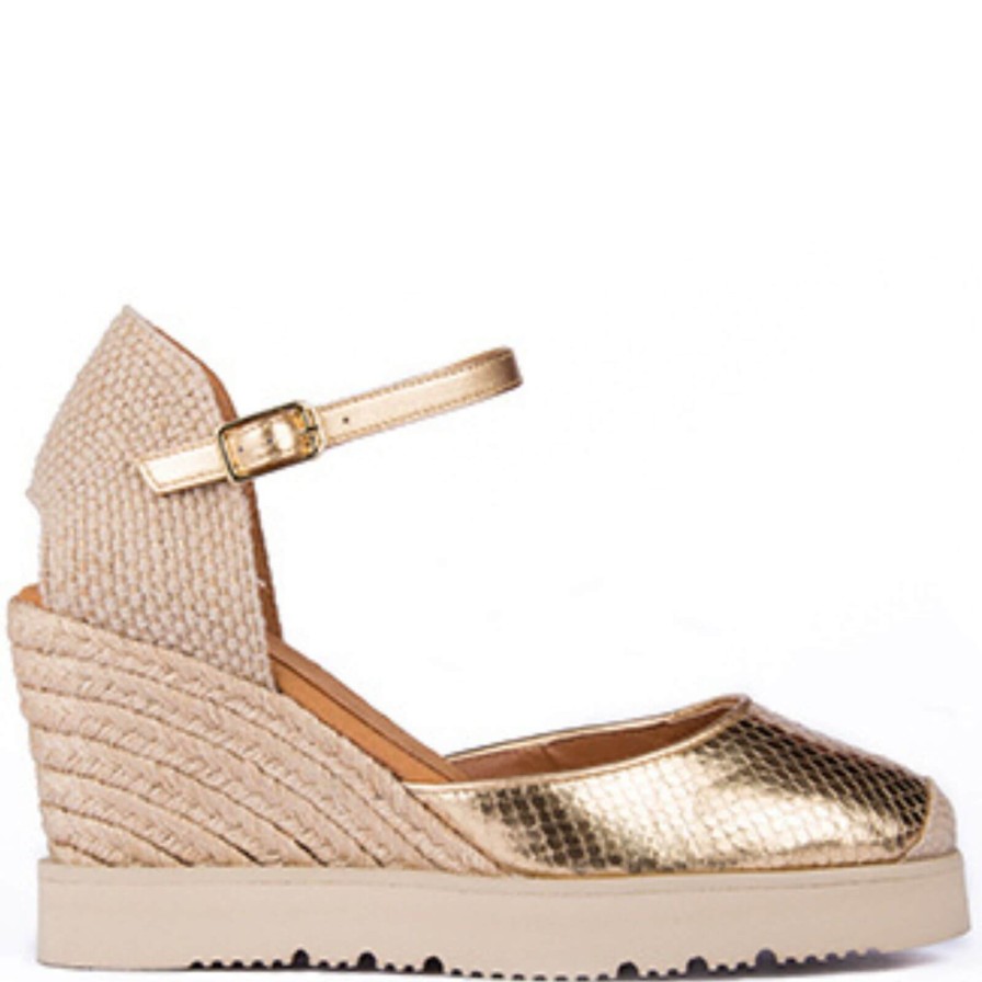 Unisa Unisa Caruso Gold Wedge Shoes Clearance