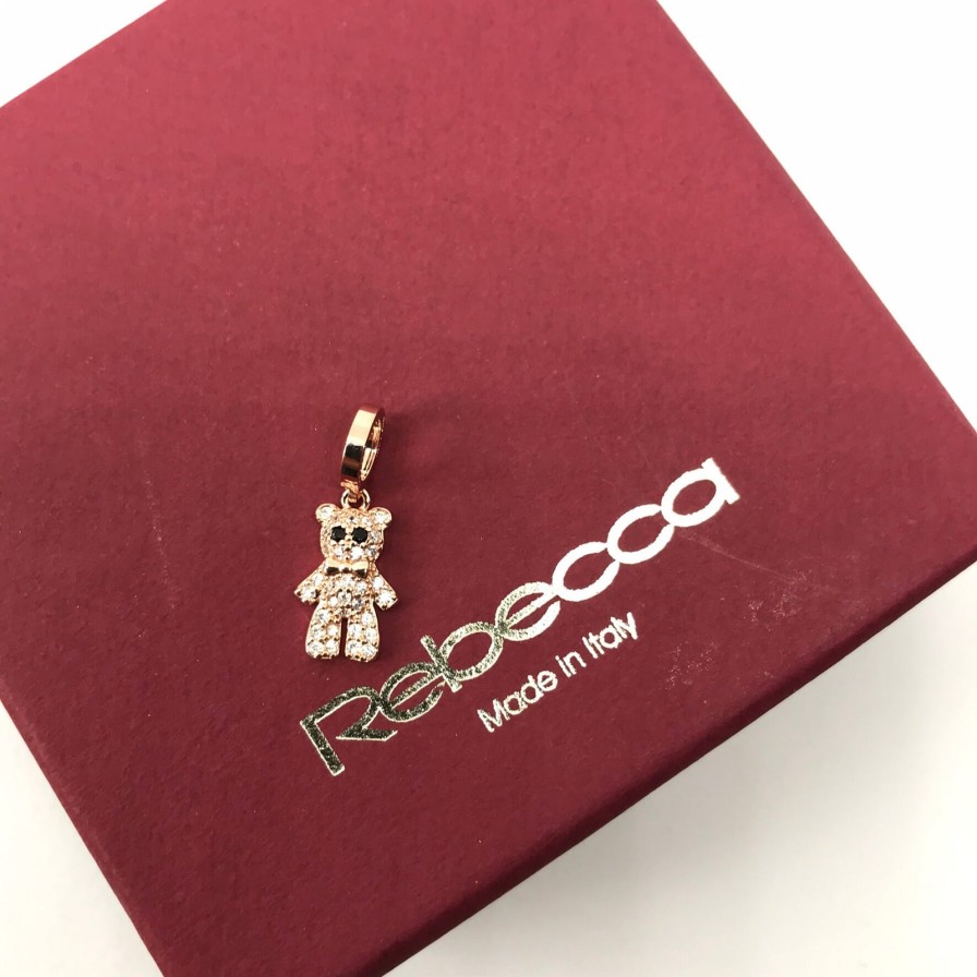 Rebecca My World Rebecca Rose Gold Teddy Bear Charm Wholesale