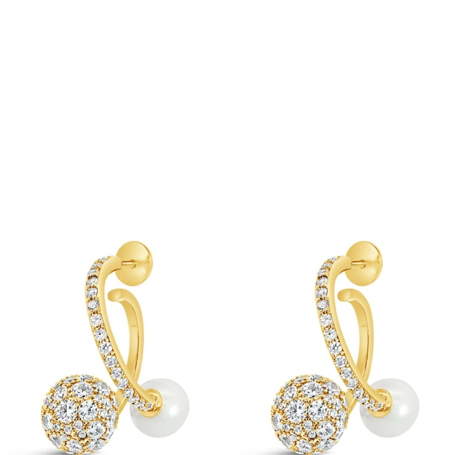 Absolute Absolute Gold Pearl & Sphere Hoop Earrings Online