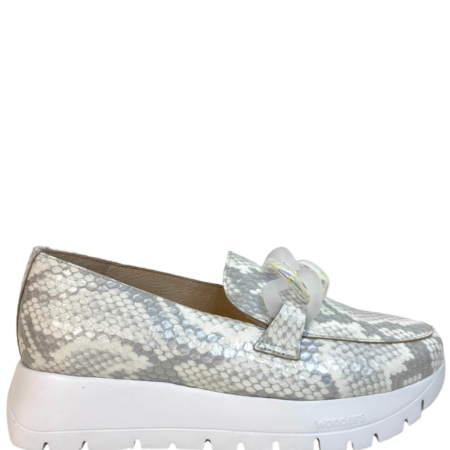 Wonders Wonders Grey Python Slip On Shoes Clearance