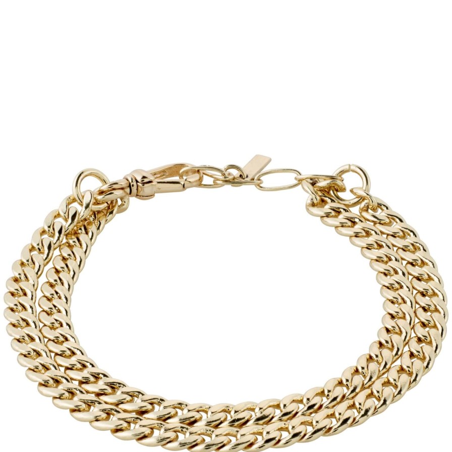 Pilgrim Pilgrim Blossom Gold Curb Chain Bracelet New