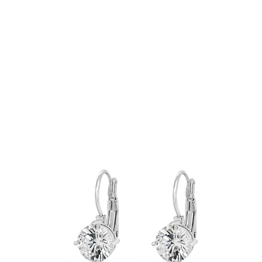 Absolute Absolute Classic Silver & Solitaire French Hook Earrings - Small Clearance