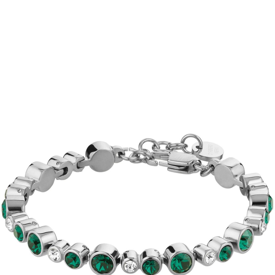 Dyrberg Kern Dyrberg Kern Teresia Silver Bracelet - Emerald Green Clearance