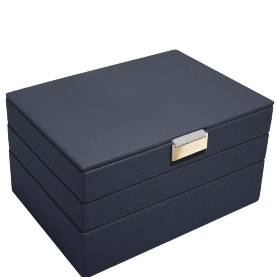 Stackers Stackers Classic Jewellery Box (Set) - Pebble Navy Clearance