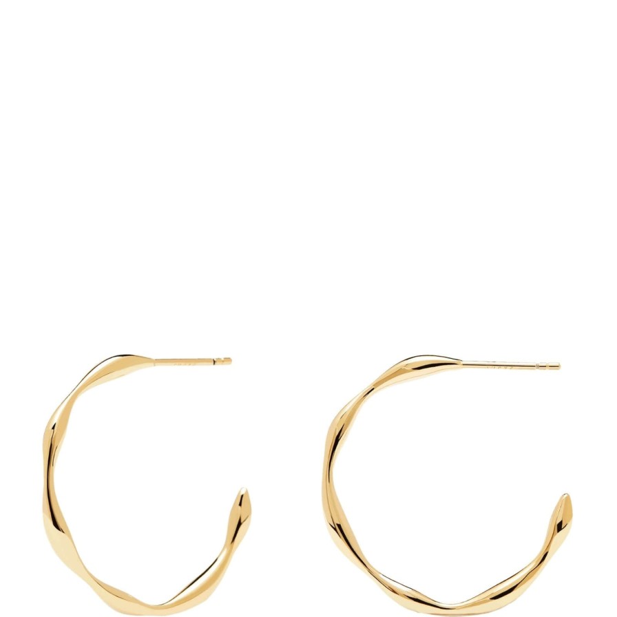 PDPAOLA Pdpaola Vanilla Gold Hoop Earrings Clearance