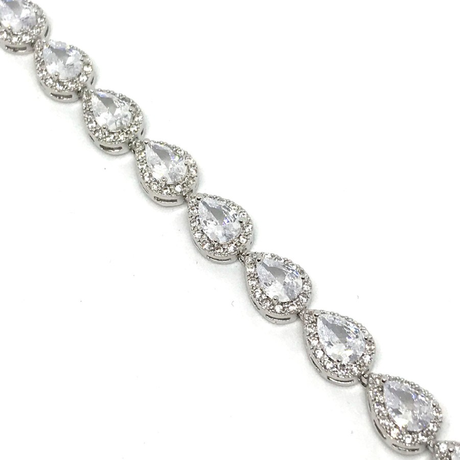 Absolute Absolute Silver Pear Drop Crystal Bracelet Clearance