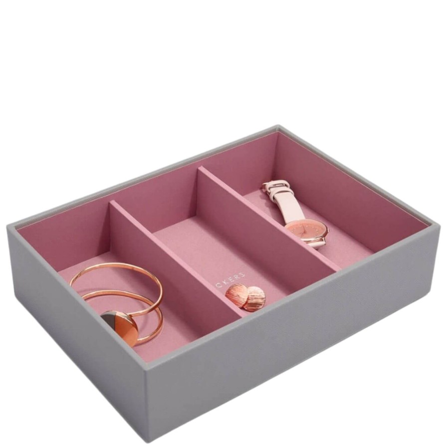 Stackers Stackers Classic Jewellery Box (Watch & Accessory Layer) - Dove Grey Pink Wholesale