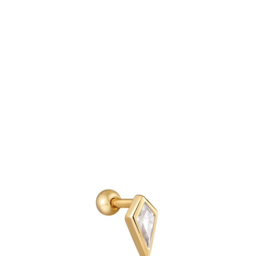 Ania Haie Ania Haie Gold Sparkle Emblem Single Earring - Clear Wholesale