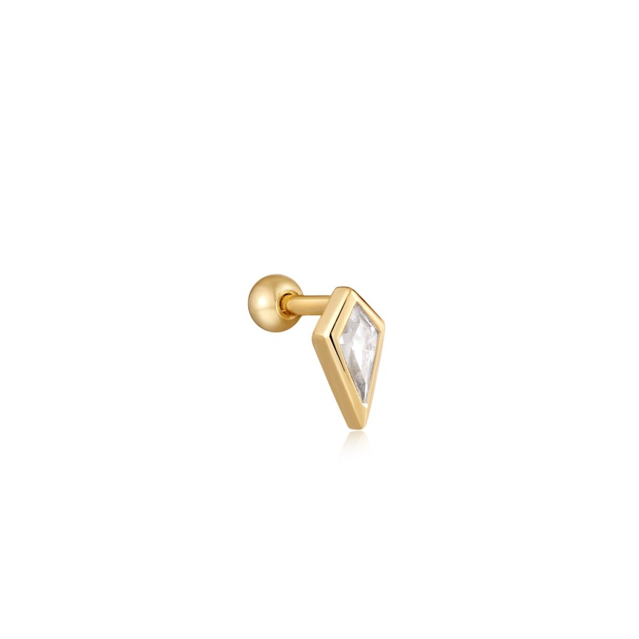 Ania Haie Ania Haie Gold Sparkle Emblem Single Earring - Clear Wholesale