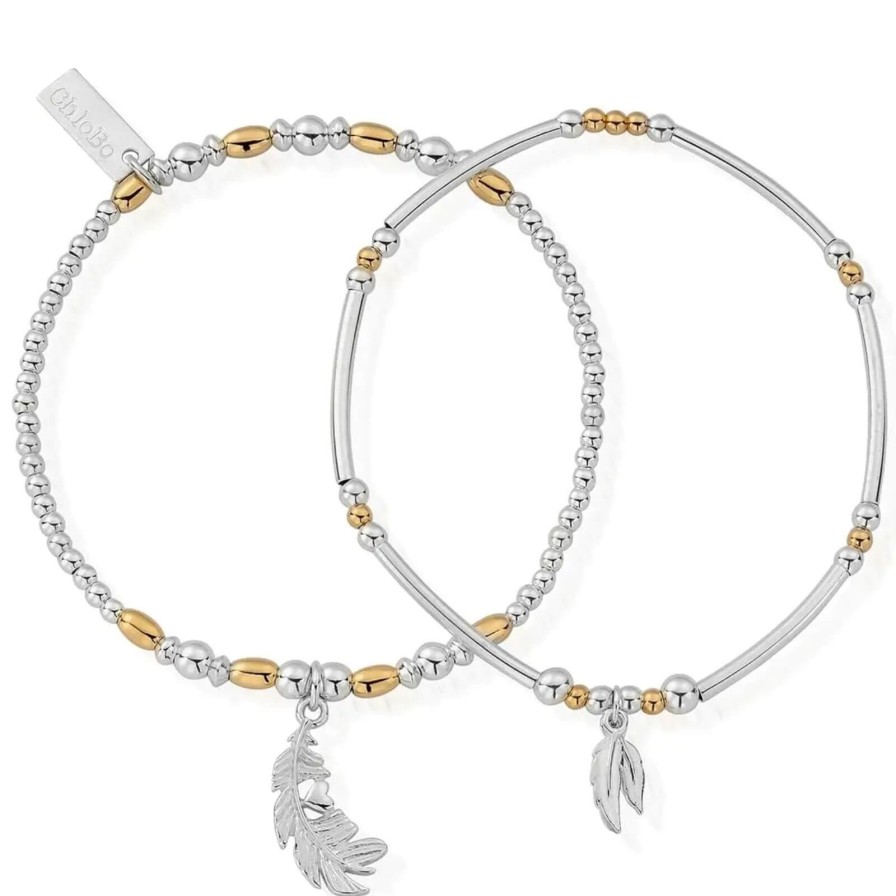 ChloBo Chlobo Strength & Courage Bracelet Set - Two Tone Wholesale