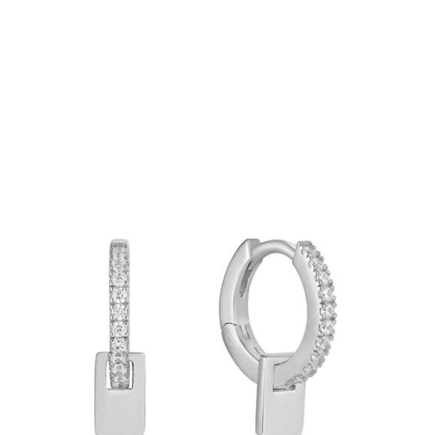 Ania Haie Ania Haie Glam Pendant Silver Huggie Hoop Earrings Clearance