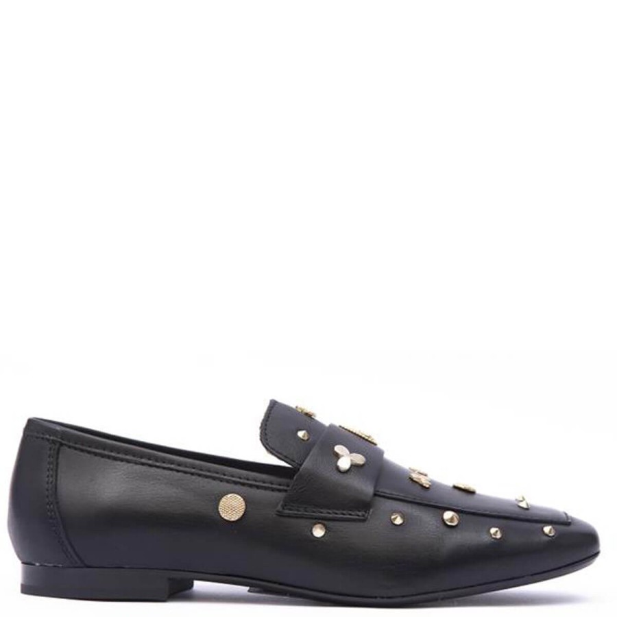 Alpe Alpe Black Studded Loafers Hot