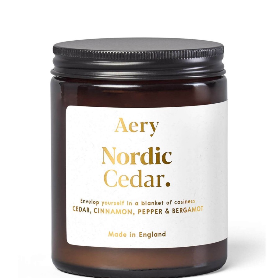 Aery Aery Nordic Cedar Scented Jar Candle - Cedar, Cinnamon & Bergamot New