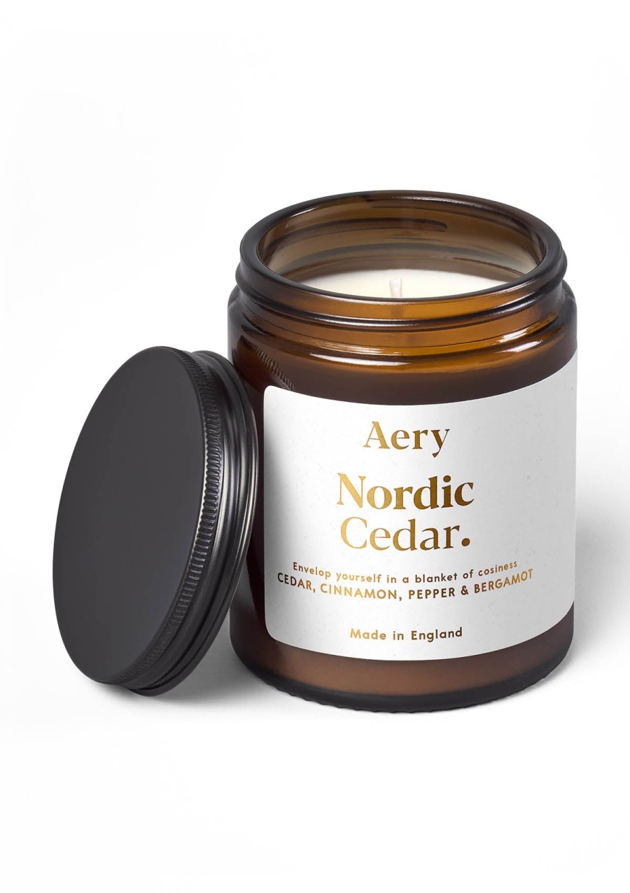 Aery Aery Nordic Cedar Scented Jar Candle - Cedar, Cinnamon & Bergamot New