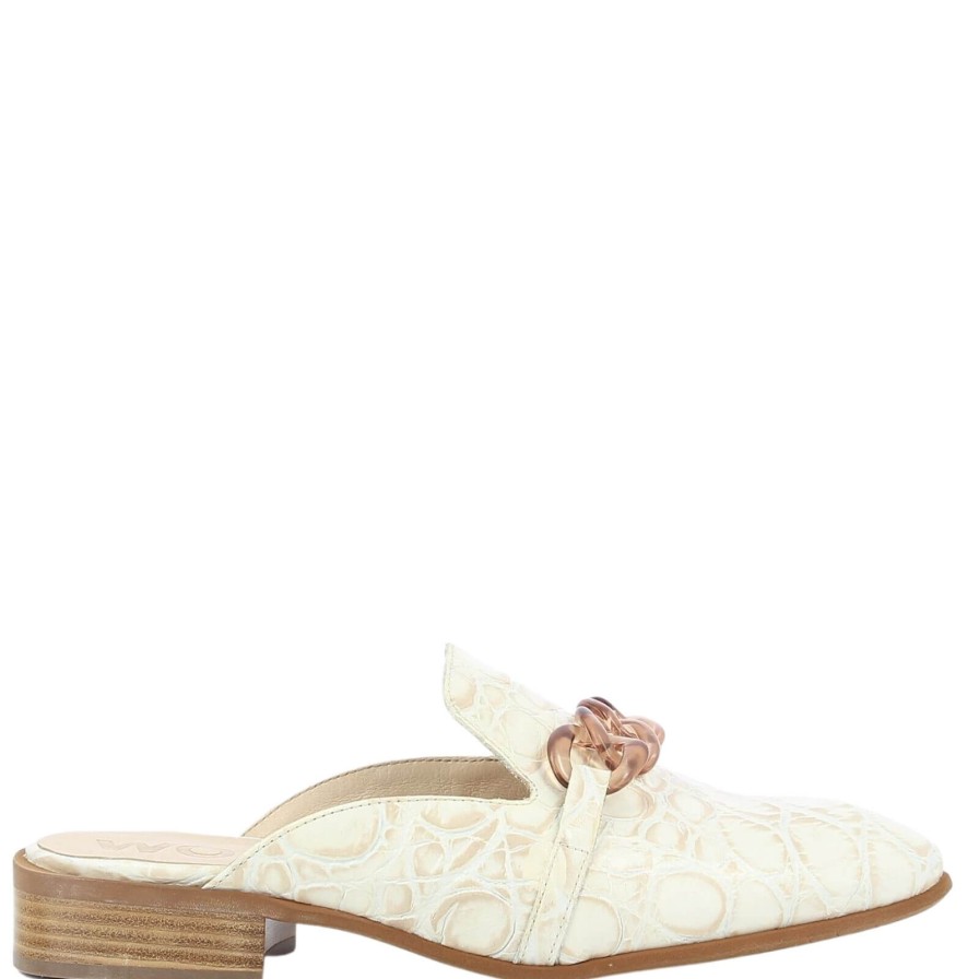 Wonders Wonders Beige Leather Slip On Mules Wholesale