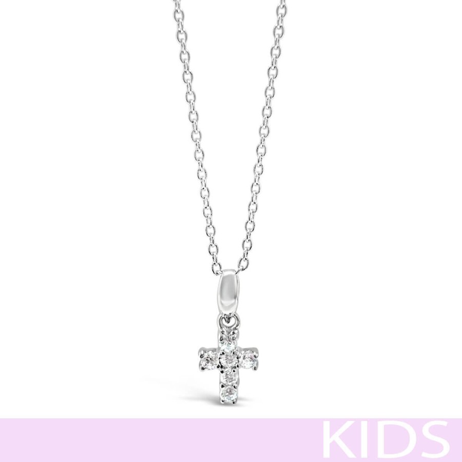 Absolute Absolute Kids Silver Small Crystal Cross & Chain Wholesale