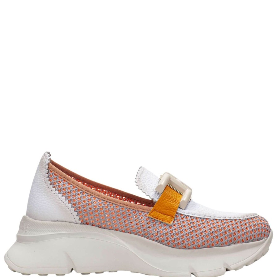 Hispanitas Hispanitas Orange & White Leather Slip On Shoes Online