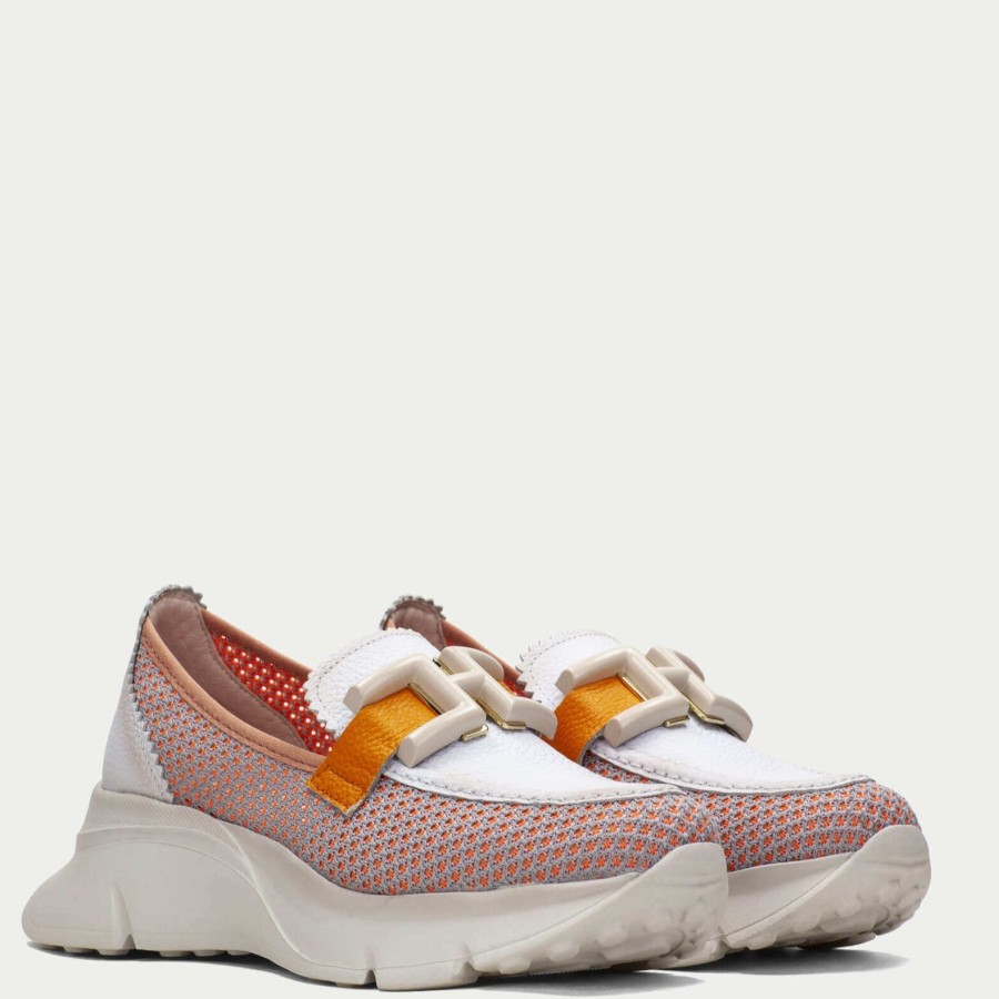 Hispanitas Hispanitas Orange & White Leather Slip On Shoes Online