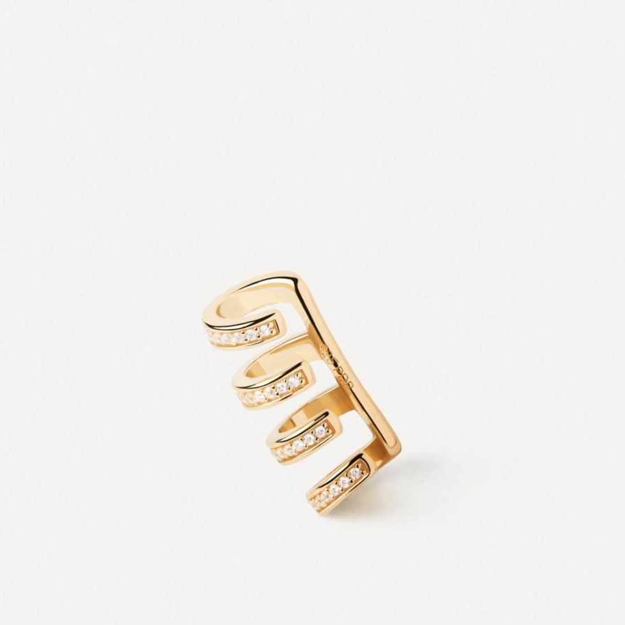 PDPAOLA Pdpaola Thunder Gold Ear Cuff Online