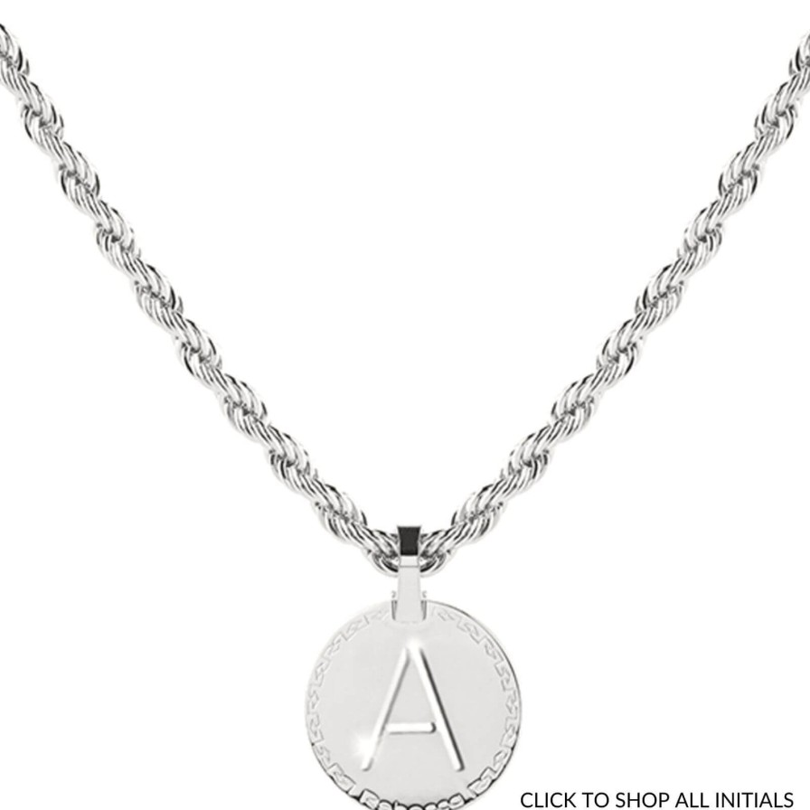 Rebecca My World Rebecca My World Silver Large Initial & Twisted Rope Chain Necklacea Best