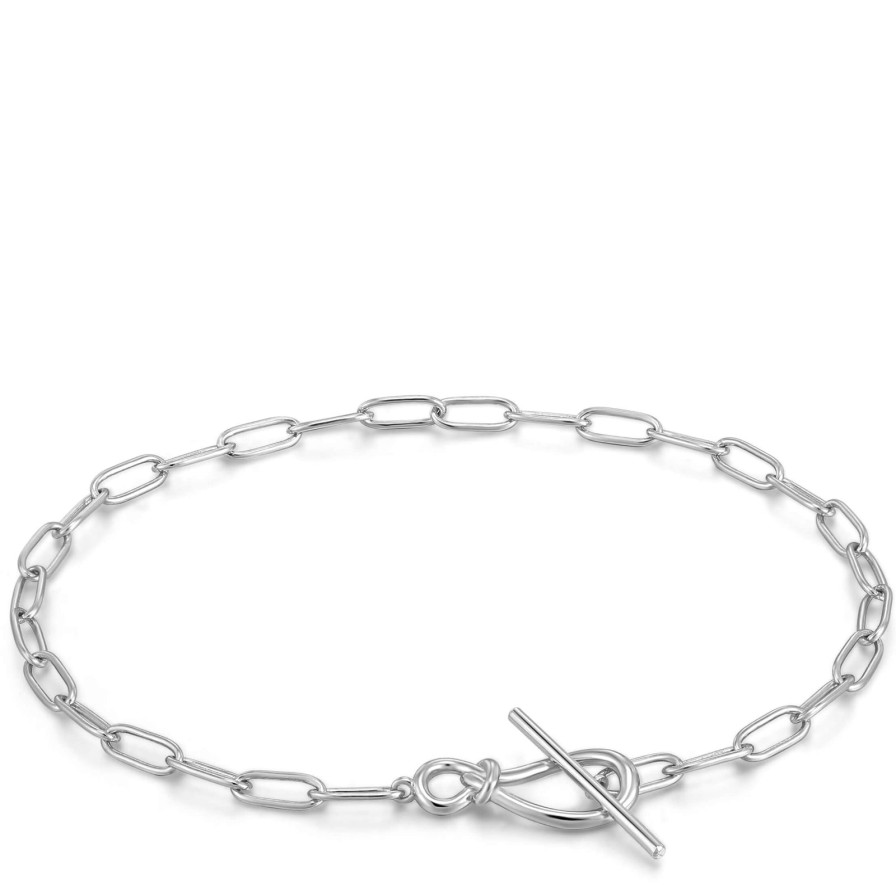 Ania Haie Ania Haie Forget Me Knot T Bar Silver Bracelet Hot