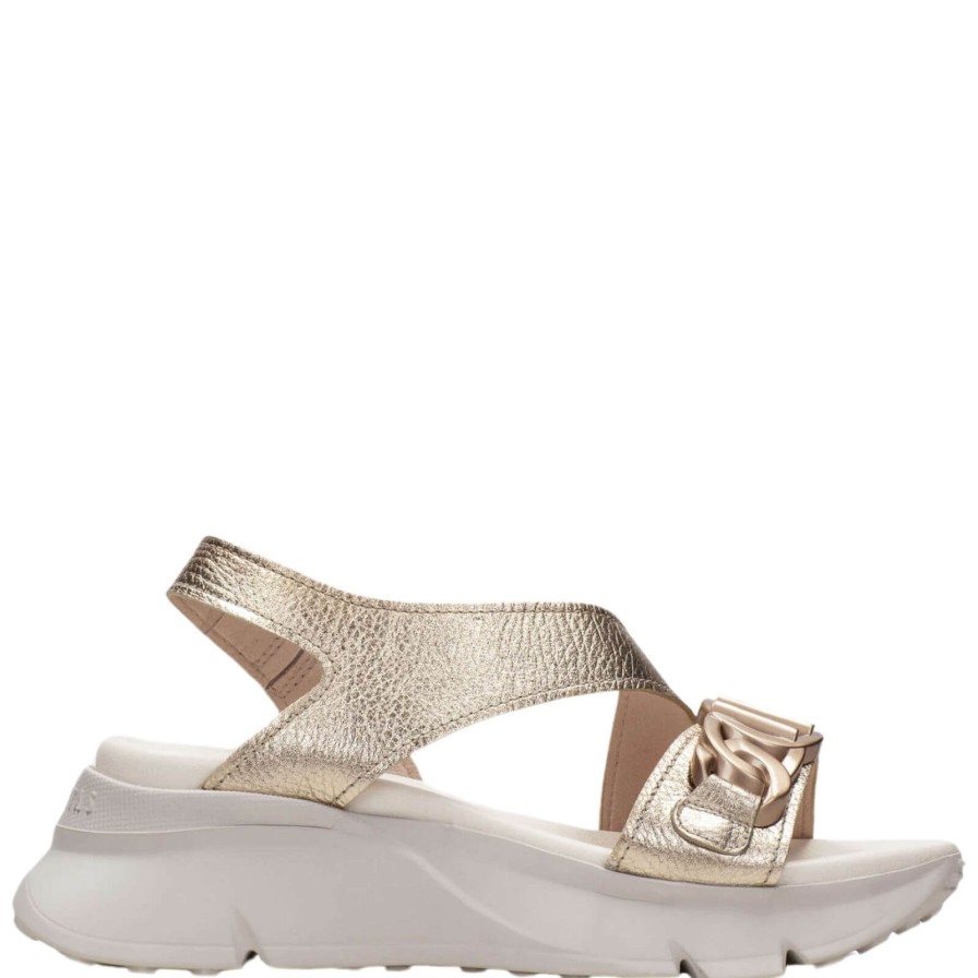 Hispanitas Hispanitas Gold Leather Sporty Sandals New