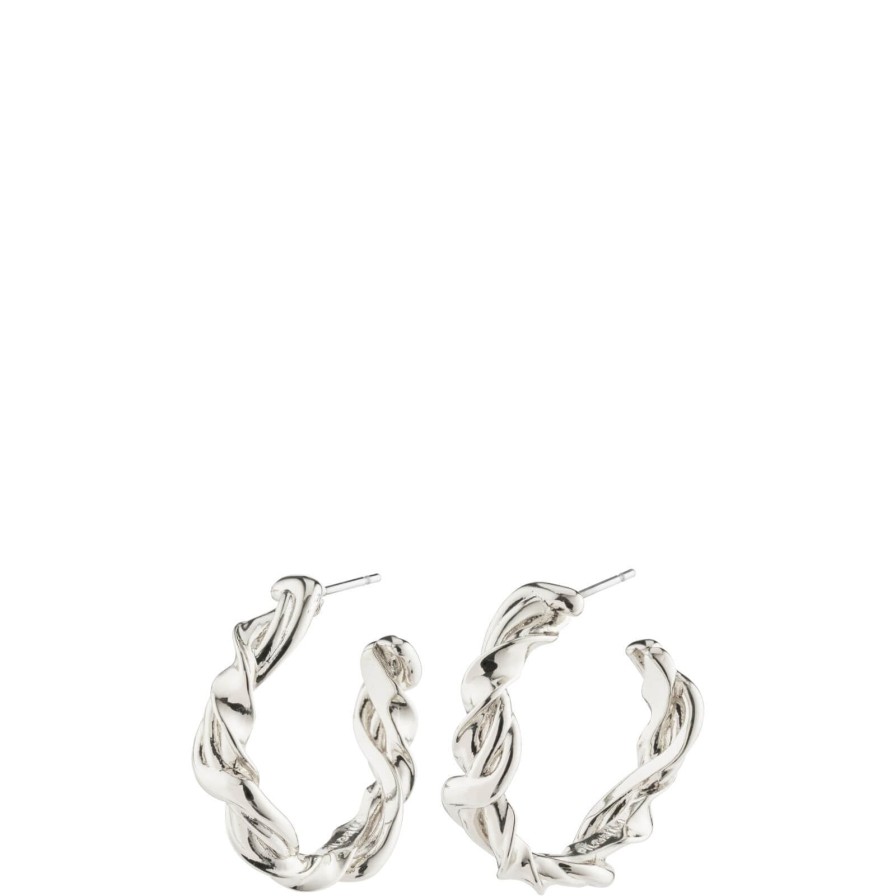 Pilgrim Pilgrim Sun Silver Twisted Hoop Earrings Wholesale