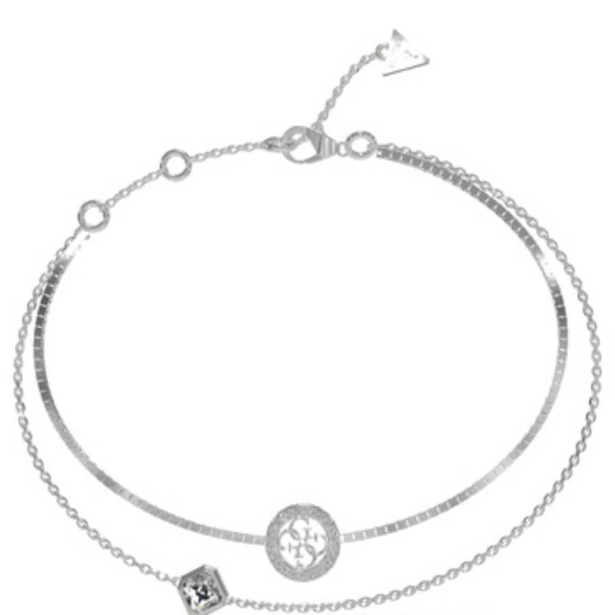 Guess Guess 4G Crush Silver Layered Bracelet Hot