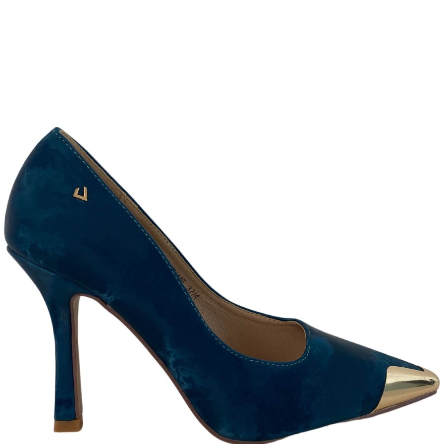 Una Healy Una Healy Gold Tipped Toe Stiletto Shoes - Teal New