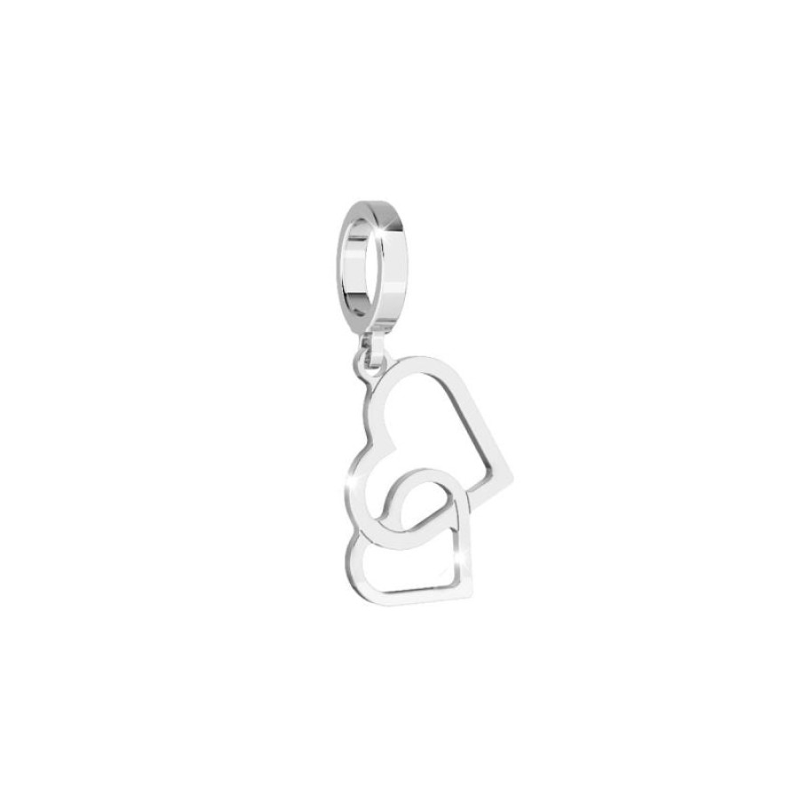 Rebecca My World Rebecca My World Silver Double Heart Charm Online