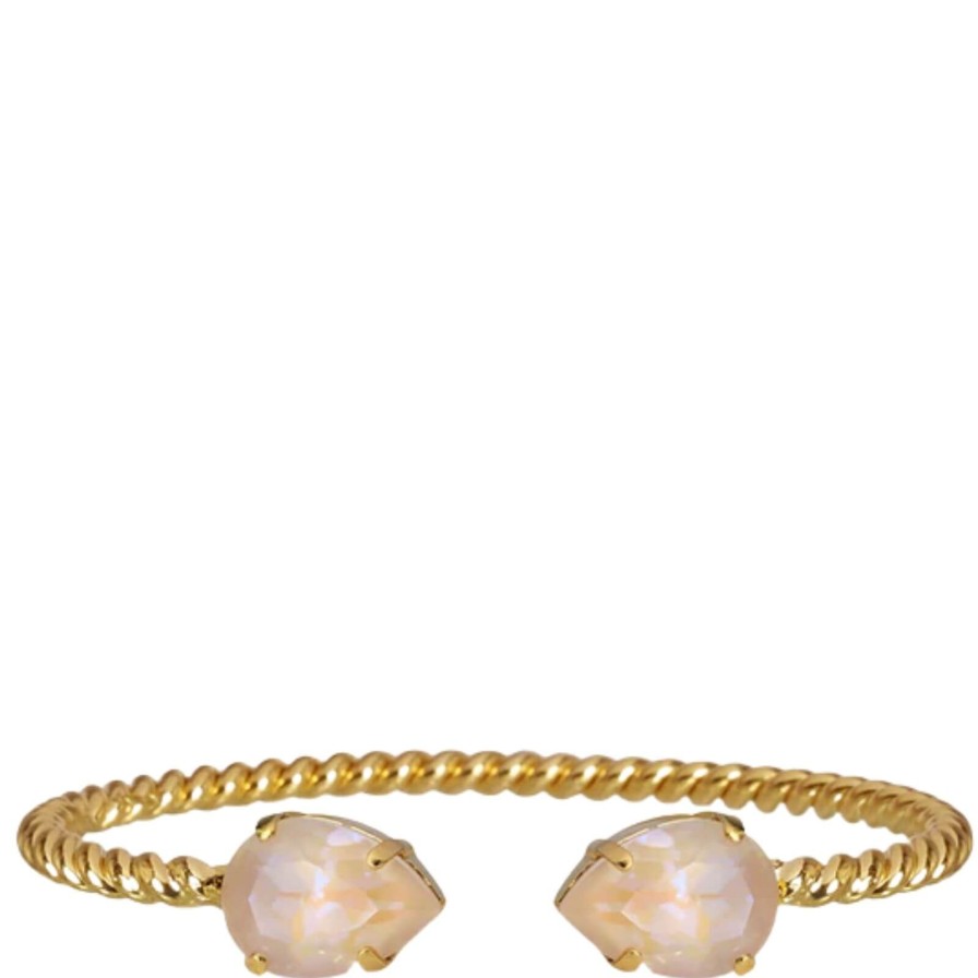 Caroline Svedbom Caroline Svedbom Gold Mini Drop Twist Bangle - Ivory Cream Delite Hot