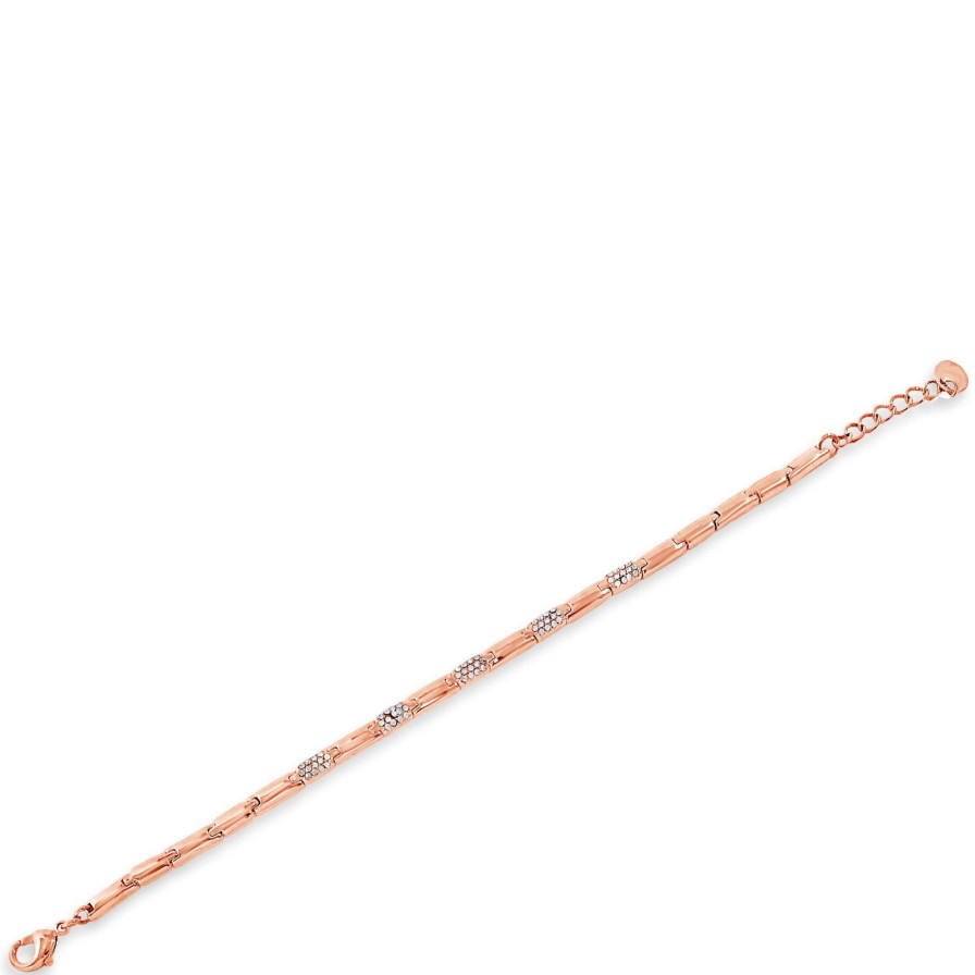 Absolute Absolute Rose Gold Crystal Bar Bracelet Hot