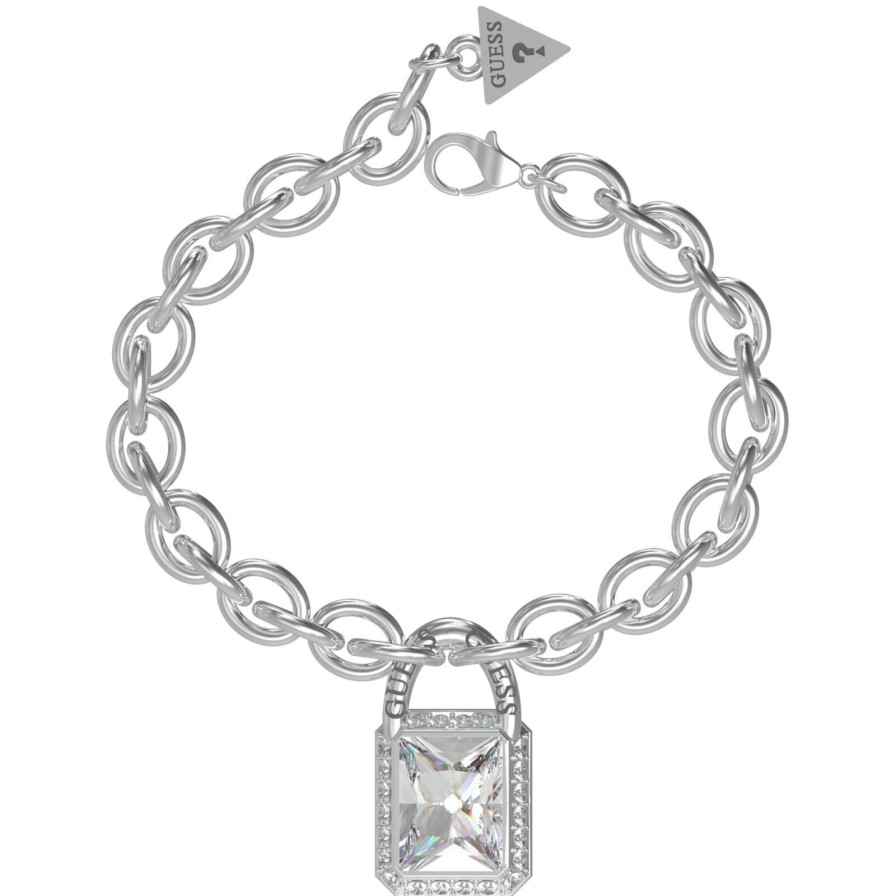 Guess Guess Chunky Link Padlock Silver Bracelet Hot